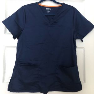 Navy blue small scrub top